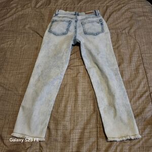 Light Blue Distressed Jeans With Pink Sequins Sz 10 Girls